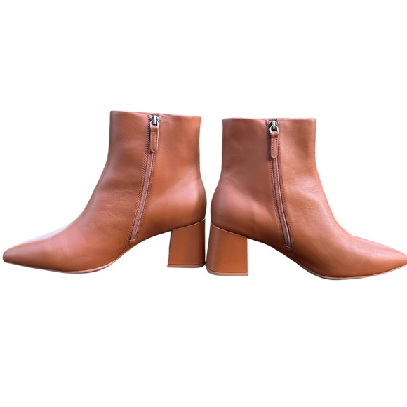 NEW Aerosoles Irma Caramel Color Pointed Toe Block Heel Booties - Picture 8 of 8